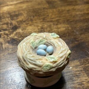 Decorative Bird Nest Accent with Eggs